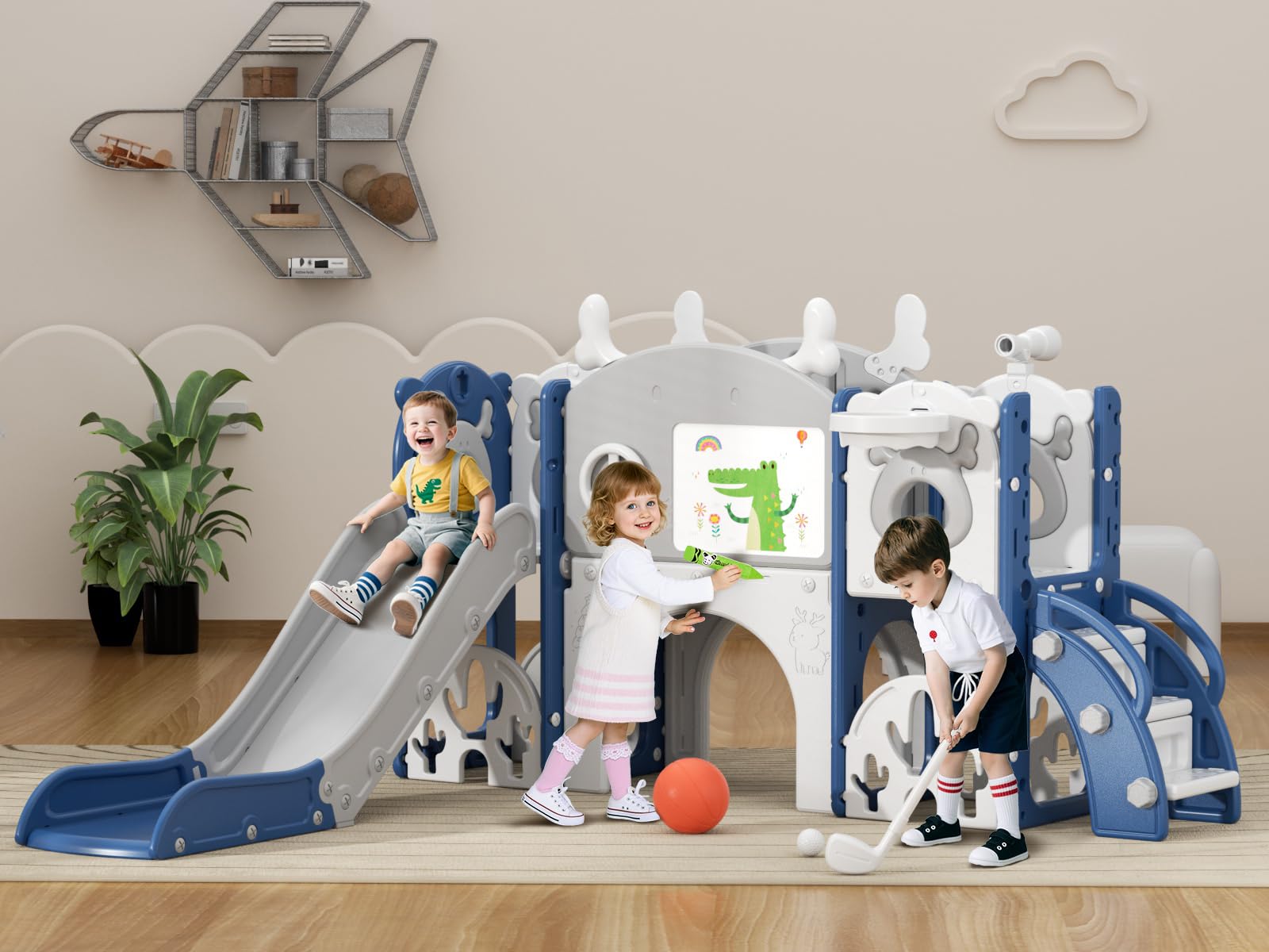 Son and daughter 2点set Amazon.com: XJD 13 in 1 Toddler Slide Set, Kids Slide for Toddlers